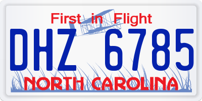 NC license plate DHZ6785