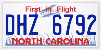 NC license plate DHZ6792