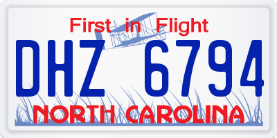 NC license plate DHZ6794
