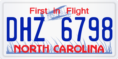 NC license plate DHZ6798