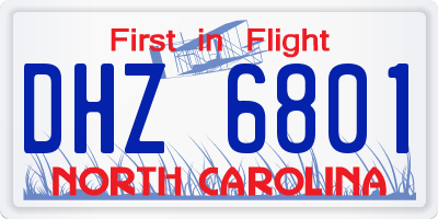 NC license plate DHZ6801