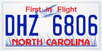 NC license plate DHZ6806