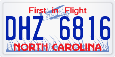 NC license plate DHZ6816