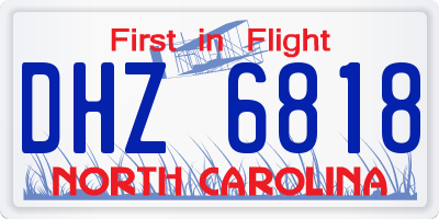 NC license plate DHZ6818