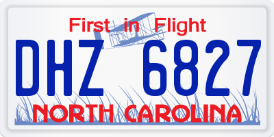 NC license plate DHZ6827