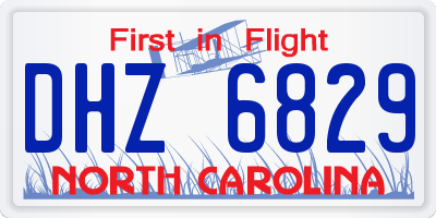 NC license plate DHZ6829