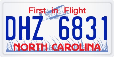 NC license plate DHZ6831