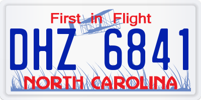 NC license plate DHZ6841