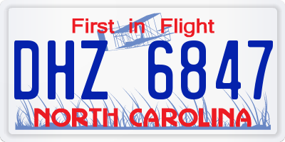 NC license plate DHZ6847