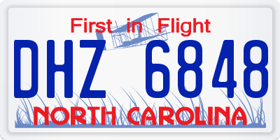 NC license plate DHZ6848