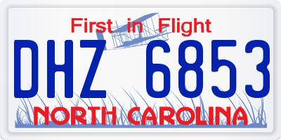 NC license plate DHZ6853