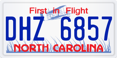 NC license plate DHZ6857
