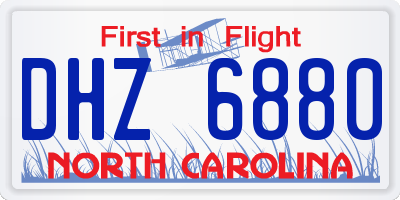 NC license plate DHZ6880
