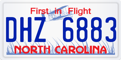 NC license plate DHZ6883