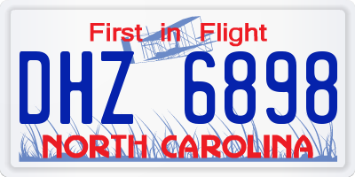 NC license plate DHZ6898