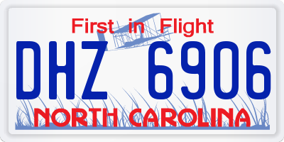 NC license plate DHZ6906