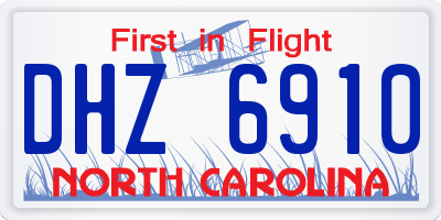 NC license plate DHZ6910