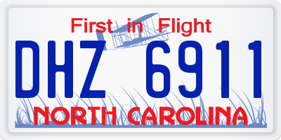 NC license plate DHZ6911
