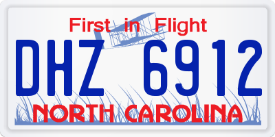 NC license plate DHZ6912