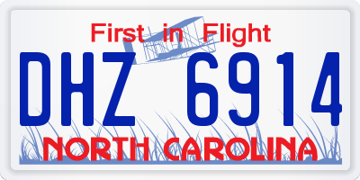 NC license plate DHZ6914