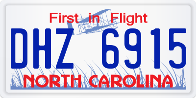 NC license plate DHZ6915