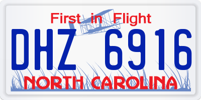 NC license plate DHZ6916