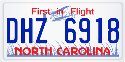 NC license plate DHZ6918