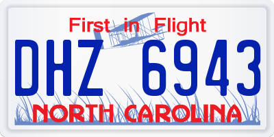 NC license plate DHZ6943