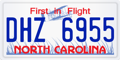 NC license plate DHZ6955