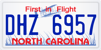 NC license plate DHZ6957