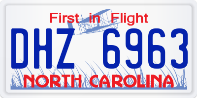 NC license plate DHZ6963
