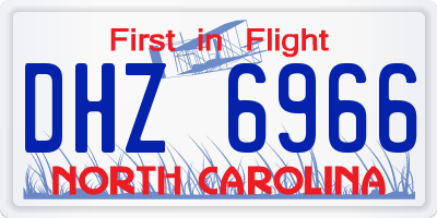 NC license plate DHZ6966