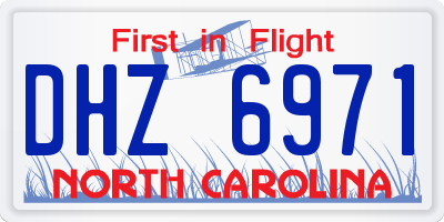 NC license plate DHZ6971