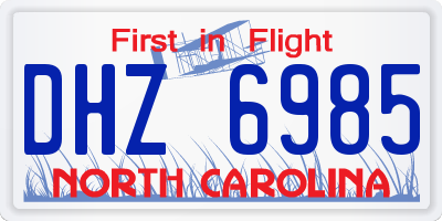 NC license plate DHZ6985