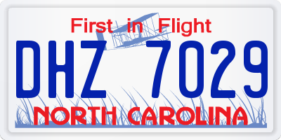 NC license plate DHZ7029
