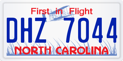 NC license plate DHZ7044