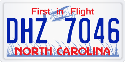 NC license plate DHZ7046