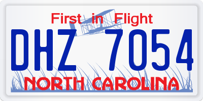 NC license plate DHZ7054