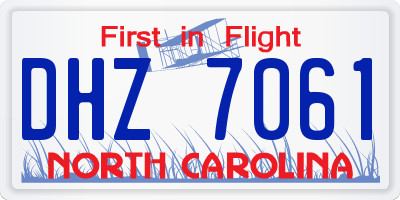 NC license plate DHZ7061