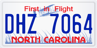 NC license plate DHZ7064