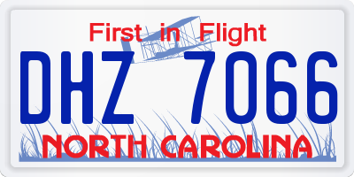 NC license plate DHZ7066