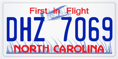 NC license plate DHZ7069