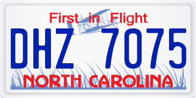 NC license plate DHZ7075