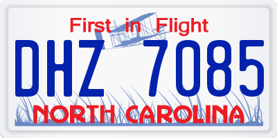 NC license plate DHZ7085