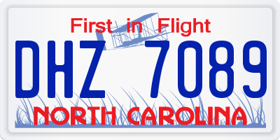 NC license plate DHZ7089