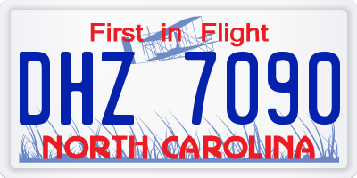 NC license plate DHZ7090