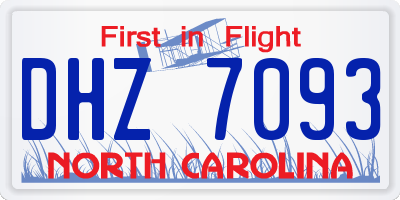 NC license plate DHZ7093