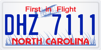 NC license plate DHZ7111