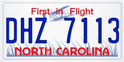 NC license plate DHZ7113