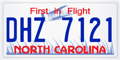 NC license plate DHZ7121